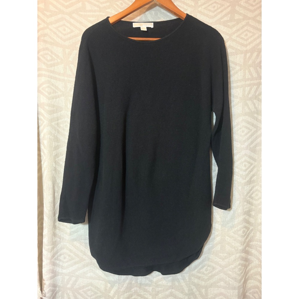 Michael Kors Black Tunic Sweater Dress Long Sleeve Round Neck Womens Large L